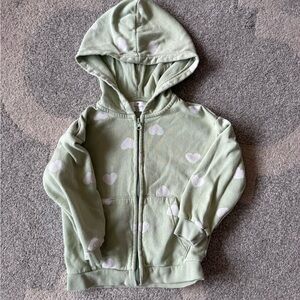 Kids Green Heart Hoodie